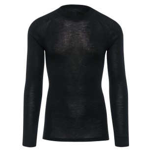 THERMOWAVE Marškinėliai MERINO WARM Juoda