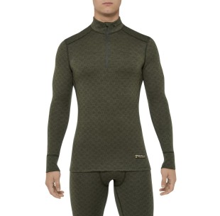THERMOWAVE Marškinėliai MERINO XTREME 1/2 zip Chaki
