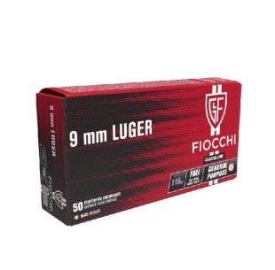 Šovinys FIOCCHI 9x19 LUGER, FMJ 115gr